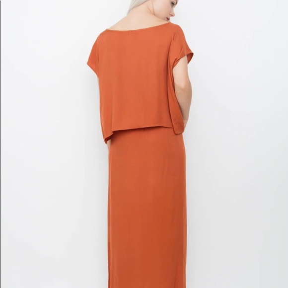 JESSE KAMM Terracota rate wrap skirt set box top M/L - Picture 7 of 13